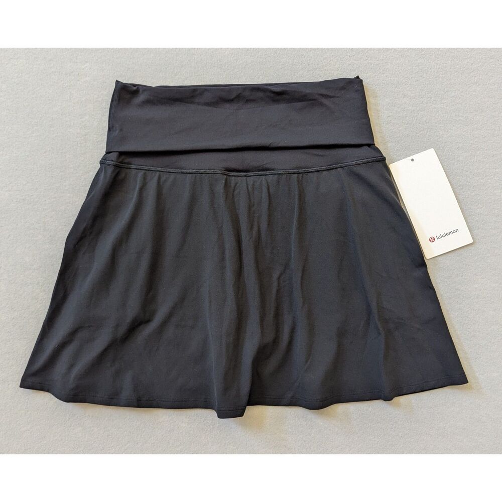 NWT lululemon Groove Foldover Mid-Rise Mini Skirt Black Size 8